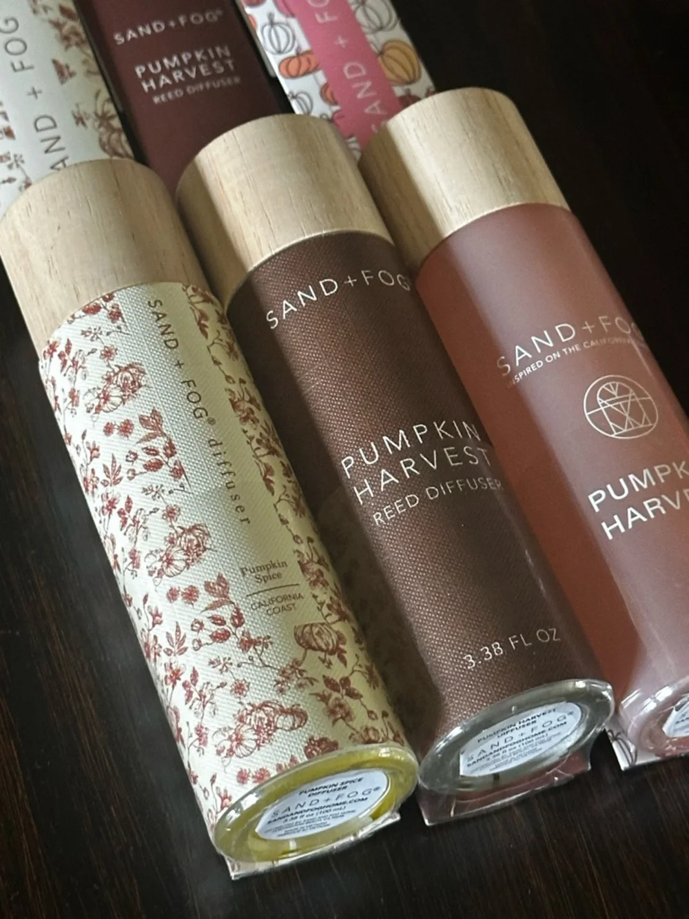 SAND + FOG Reed Diffusers (2) Pumpkin Harvest & (1) Pumpkin Spice